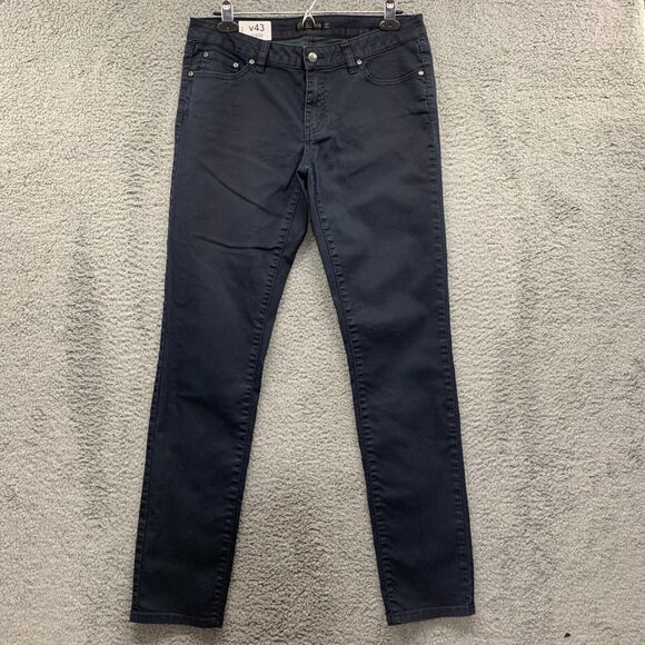 Prana Slim Straight Leg Jeans Women 10‎ Blue Pockets Waxy Stretch v43 - Picture 1 of 13